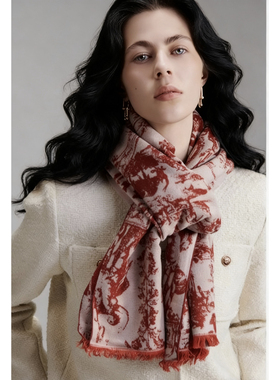 100%桑蚕丝|针织真丝披肩|高端色织提花工艺秋冬围巾披肩60X180