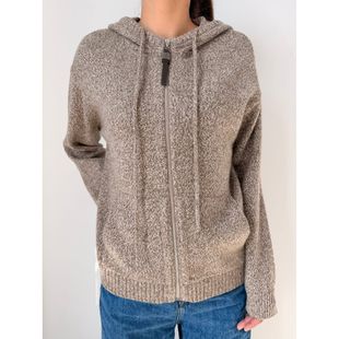 L码 共织共纺工艺 600克W1114 100%山羊绒 BC星空闪烁羊绒连帽外套