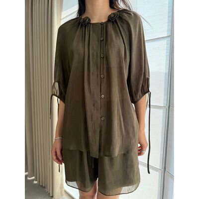 真丝亚麻衬衫|五分袖上衣|72.5亚麻27.5桑蚕丝|老钱极简风