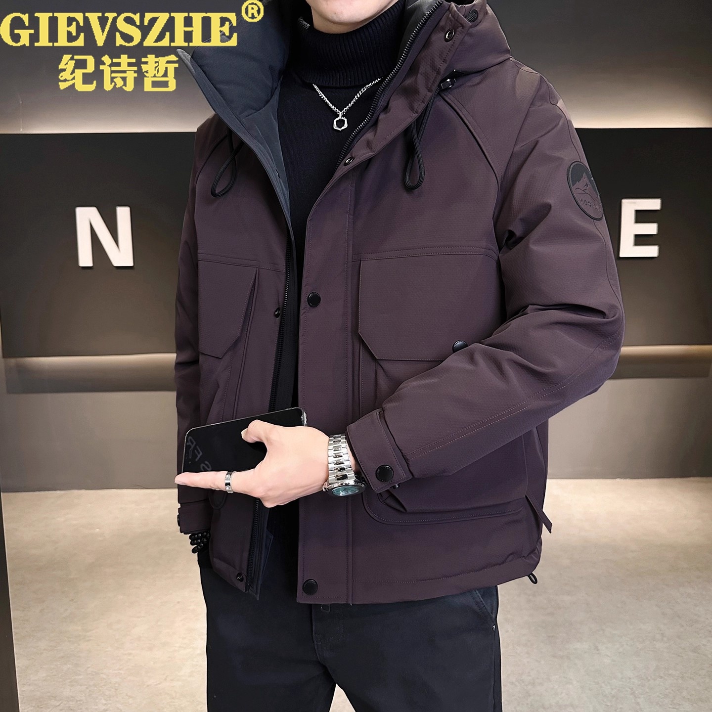 纪诗哲90白鸭绒羽绒服男冬季外套