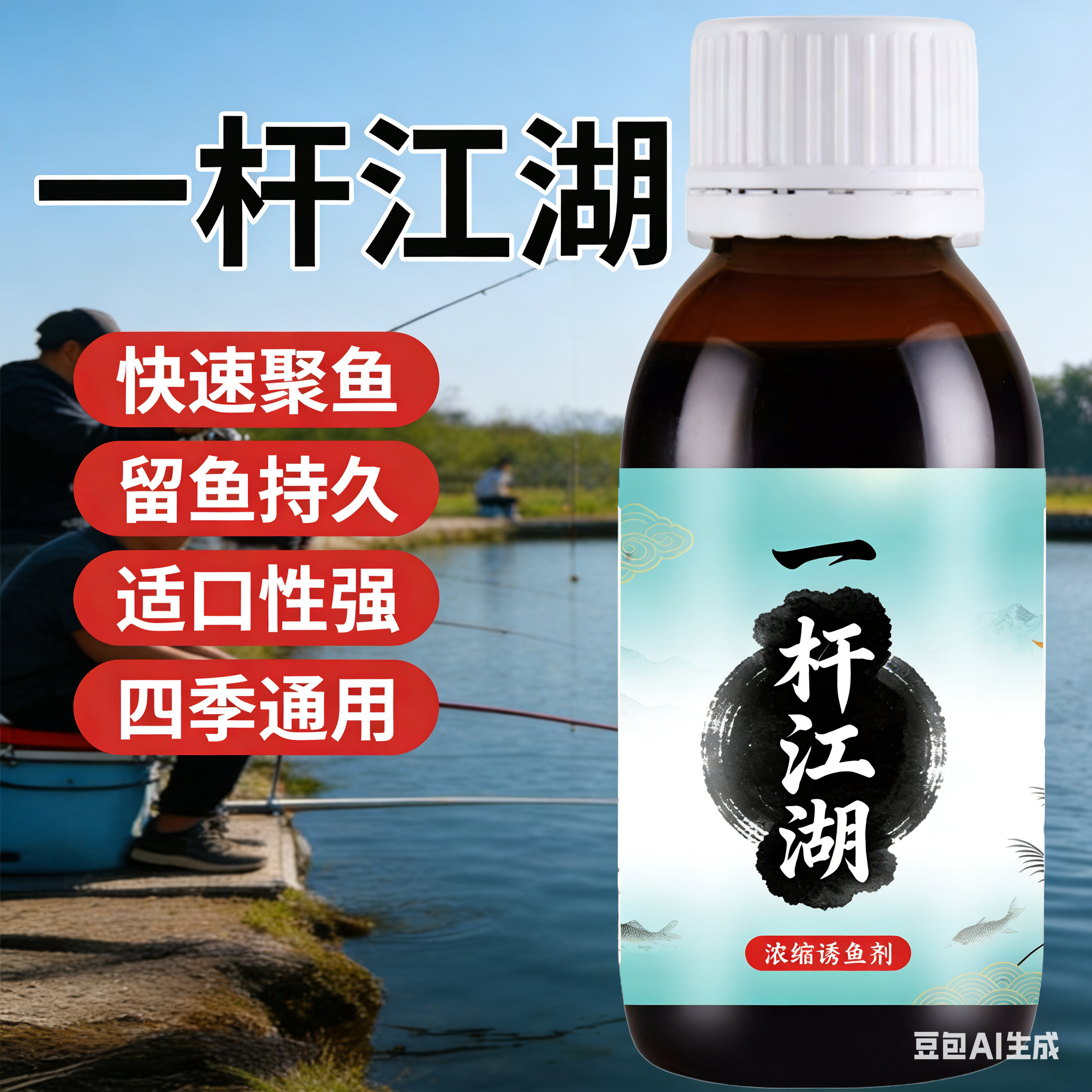 一杆江湖高浓度钓鱼小药专用诱鱼信息素鲢鳙开口饵窝料诱食添加剂