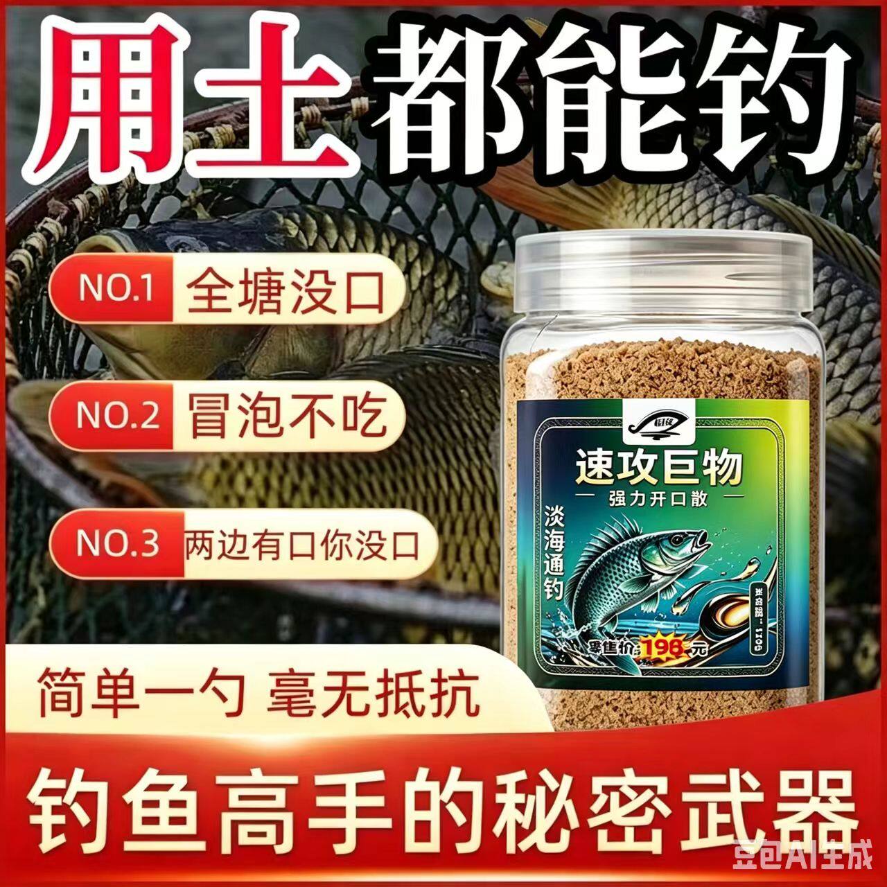 正品主播同款速攻巨物钓鱼小药添加剂诱鱼剂粉末饵料伴侣野钓黑坑