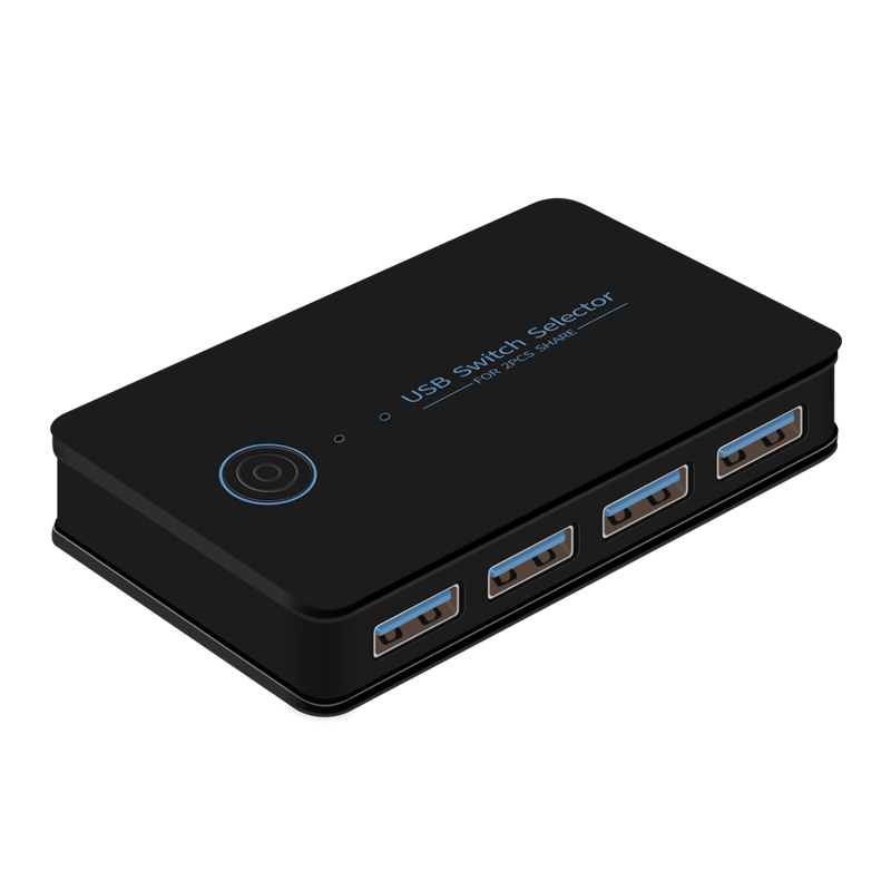 USB鼠标键盘切换器共享器高速USB3.0两台电脑2进4出分线器打印机U盘笔记本台式键鼠共用一套USB外设HUB转换器