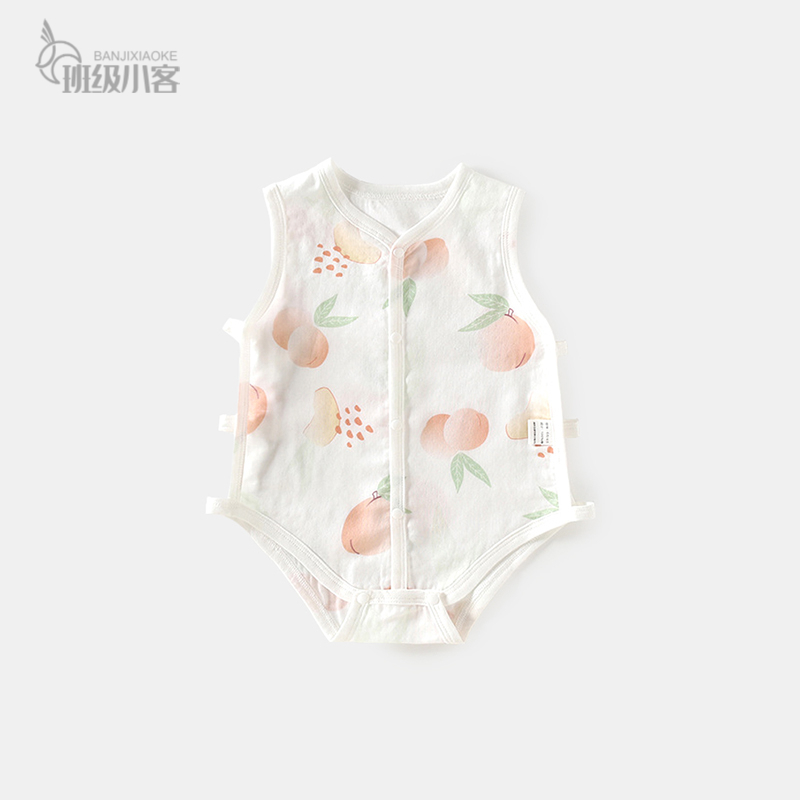 婴儿琵琶衣薄款包屁衣夏季新生儿连体衣男宝宝无袖背心哈衣夏装