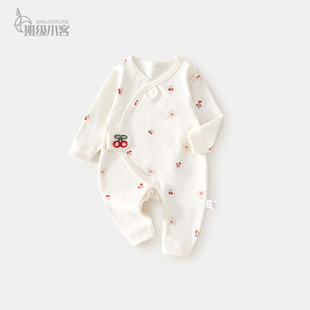 新生婴儿连体衣服春秋款 a类纯棉初生幼儿宝宝0一3月哈衣爬服6 52码