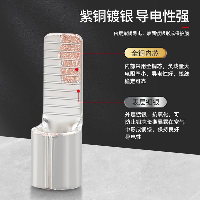 C45插片插针紫铜焊接铜鼻子DZ47空开冷压接线端子C45-1.5-4-6-10