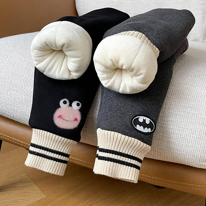 女童加绒加厚裤子冬款儿童棉裤一条过冬打底裤一体绒宝宝保暖裤子