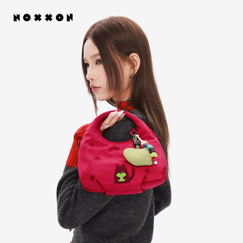 NOXXON偌闪送女友红色新娘送老婆斜挎包高级感包包女款情人节礼物图片
