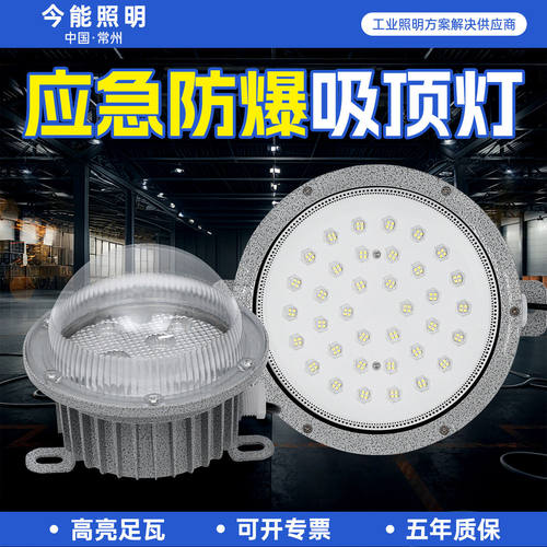 LED防爆应急吸顶灯防水防尘壁灯仓库厂房照明自带蓄电池防爆灯具