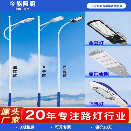 户外防水led市电路灯5/6/7/8米市政道路照明高杆灯厂区广场路灯杆