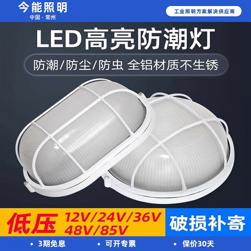 LED防爆灯防水灯吸顶灯三防灯仓库厂房防潮灯低压12V 24V 36V 48V