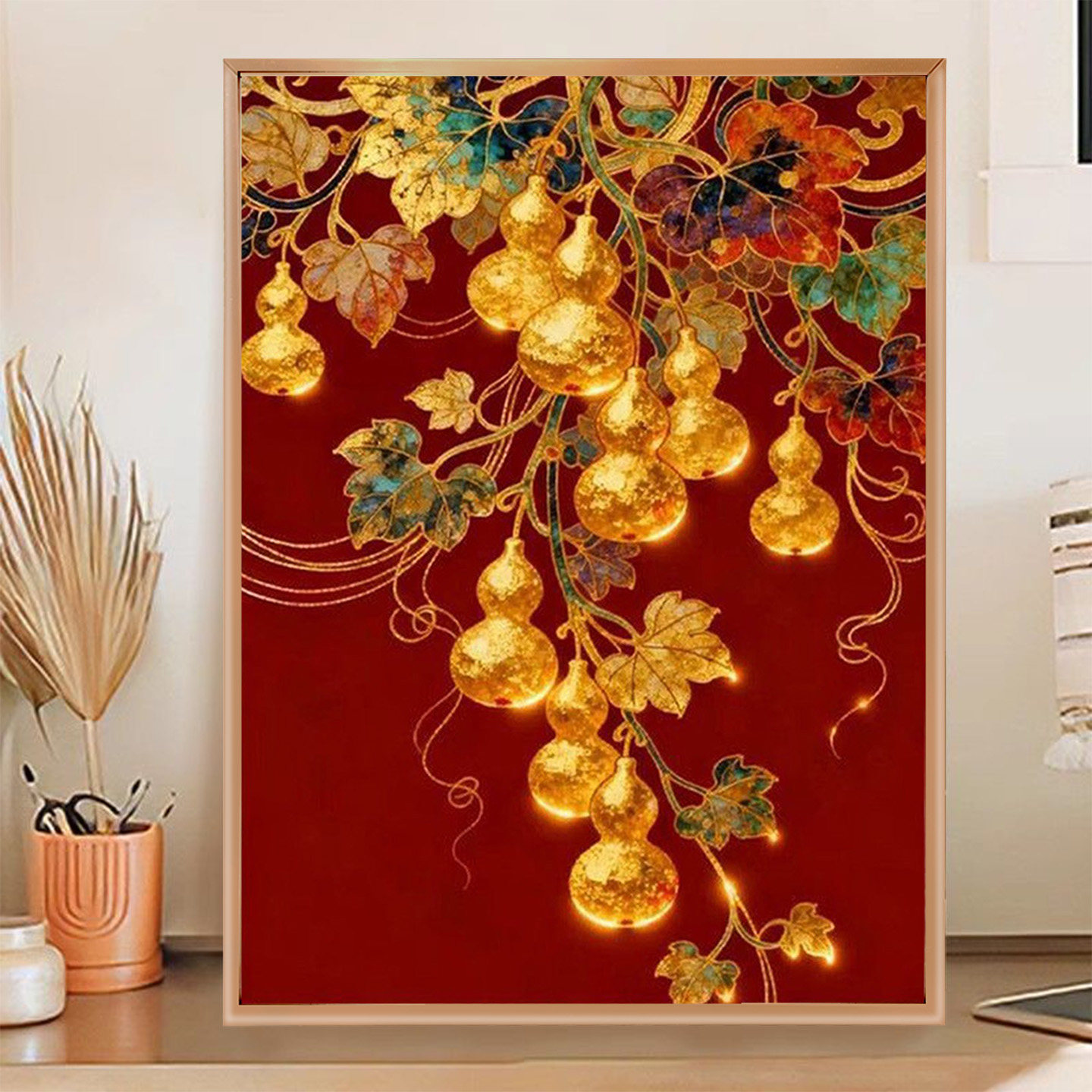 鎏金葫芦钻石画手工自粘贴爆 款福禄满年喜庆招财客厅玄关 装饰画,居家布艺,钻石绣,淘宝优惠券,粉丝福利购,淘宝优惠卷