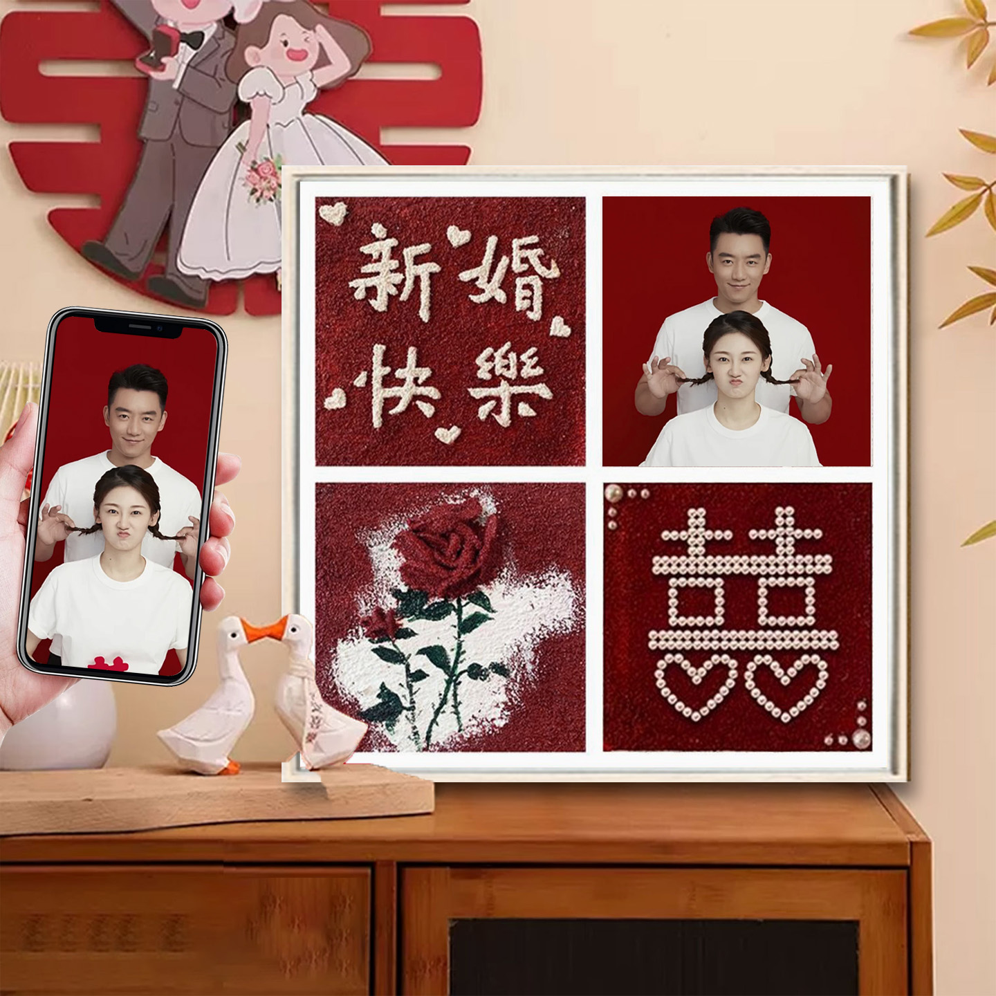 2025新款钻石画满钻 新婚有礼定制十字绣真人照片手工DIY方圆贴钻