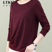 洋气时尚 中年妈妈2025秋季 新款 显气质休闲减龄女士圆领高贵上衣