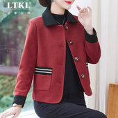 洋气高贵短款 外套中年女2025秋季 新款 妈妈秋装 中老年休闲薄款 上衣