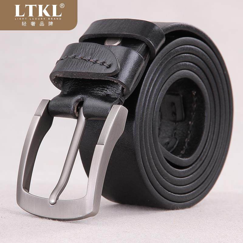手工复古头层纯牛皮皮带男士青年真皮腰带男韩版针扣裤腰带