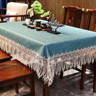 桌布座布餐桌布防水防油免洗防烫现代简约皮革长方形加厚家用台布