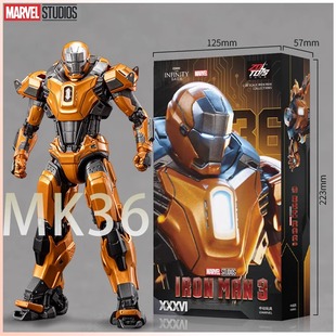 中动钢铁侠MK36突袭者可动手办关节伽马正版玩具漫威马克人偶摆件