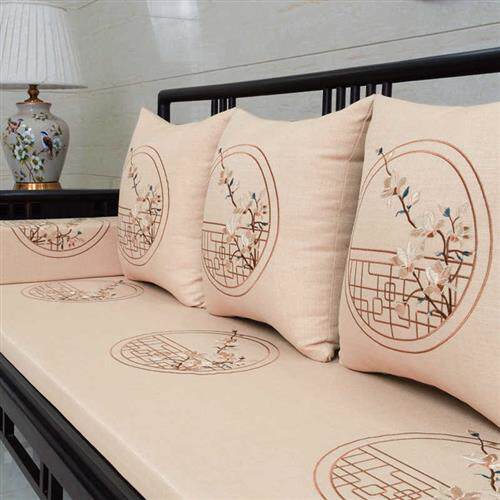 中式红木沙发坐垫红木坐垫实木沙发垫木椅子海绵垫刺绣可拆洗定制