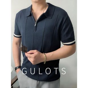 男款 商务休闲毛织衫 polo衫 商务短袖 Polo衬衫 Gulots 王春夏男装