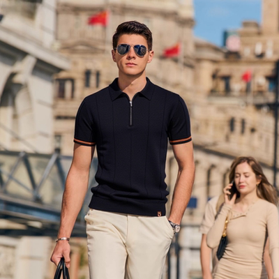 Gulots Polo衬衫王春夏男装商务休闲毛织衫polo衫男款商务短袖