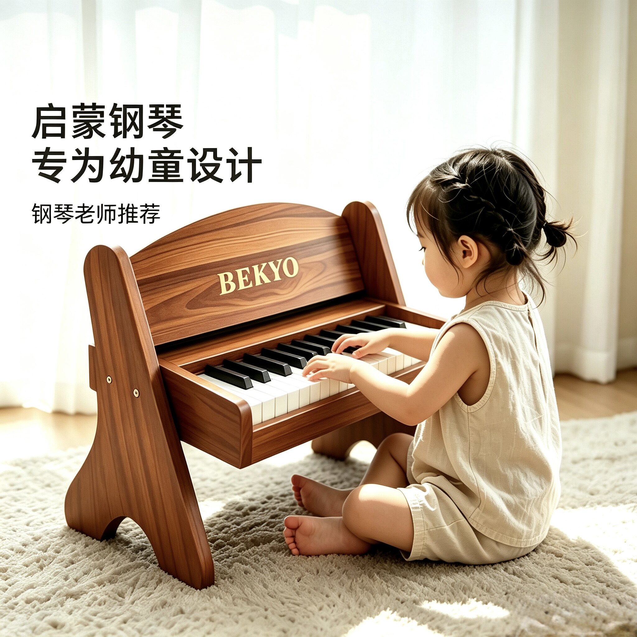 贝可优木质儿童启蒙电子小钢琴