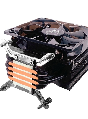 京云玖月大镰刀赤兔马STB120 4热管intelCPU专用散热器12cm红光扇