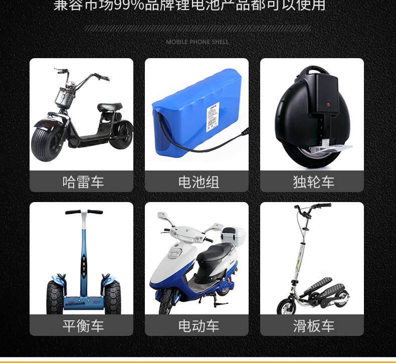 锂电平衡车24V29.4V1.2A63V42V2A84V1.5A电源适配充电器36V航空小