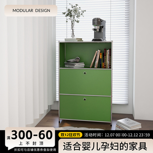 中古USM家用床头柜不锈钢杂志架客厅边几收纳斗柜卧室小型床边柜