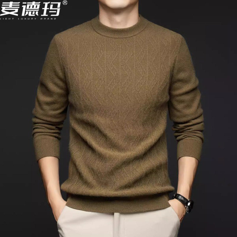 休闲针织打底衫男装保暖羊绒衫
