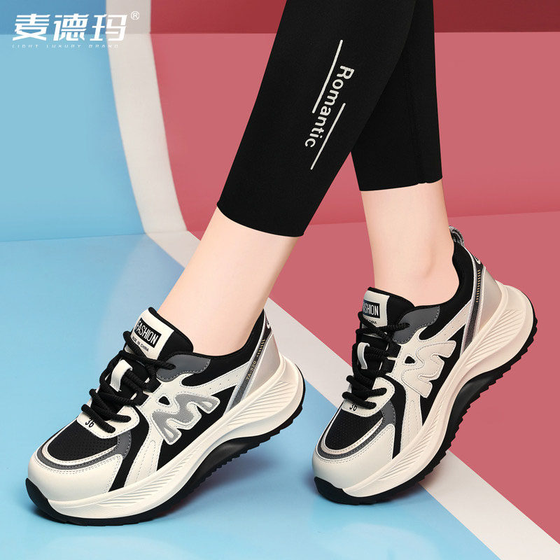 厚底老爹鞋秋冬季加绒旅游鞋2026春季女士休闲鞋轻便软底运动鞋·