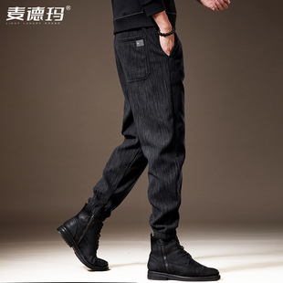 束脚运动卫裤 加绒雪尼尔宽松大码 子男秋季 高端竖条纹灯芯绒休闲裤