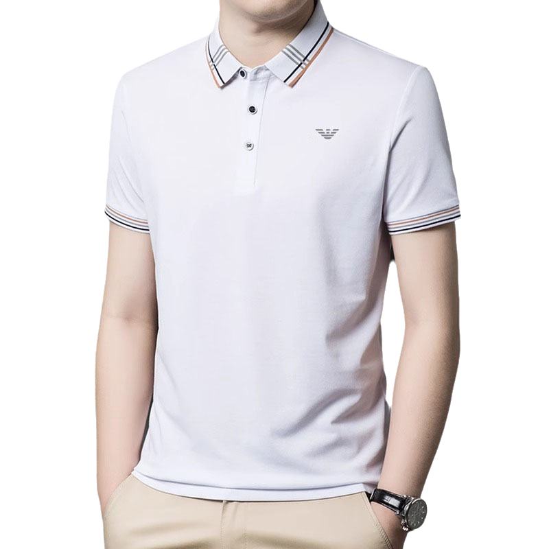 桑蚕丝t恤男冰丝凉感休闲polo衫
