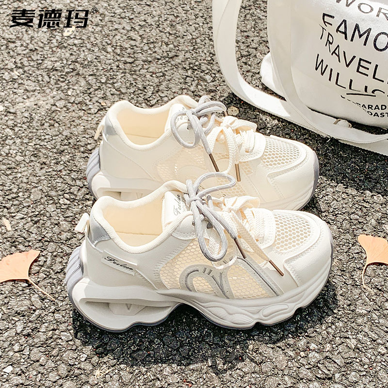 女夏透气厚底增高老爹鞋图片