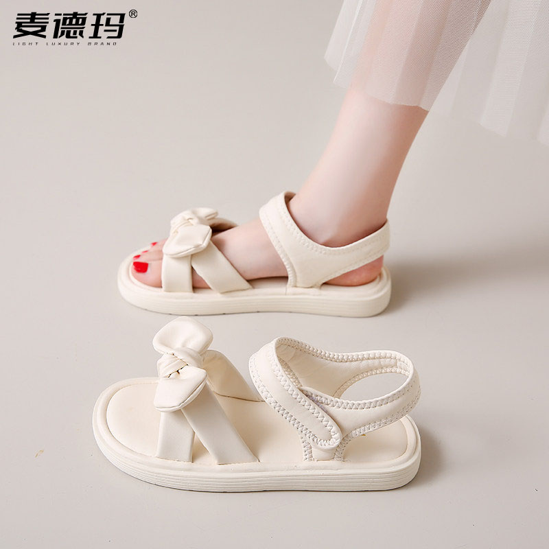 女夏百搭蝴蝶结软底不累脚凉鞋