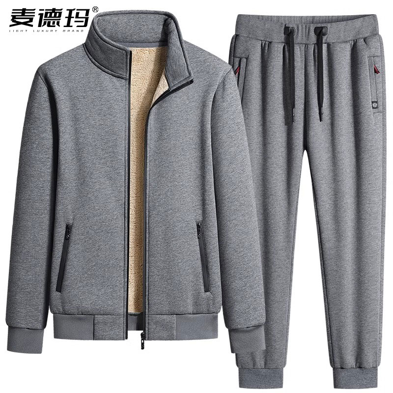 保暖运动套装中年休闲运动服