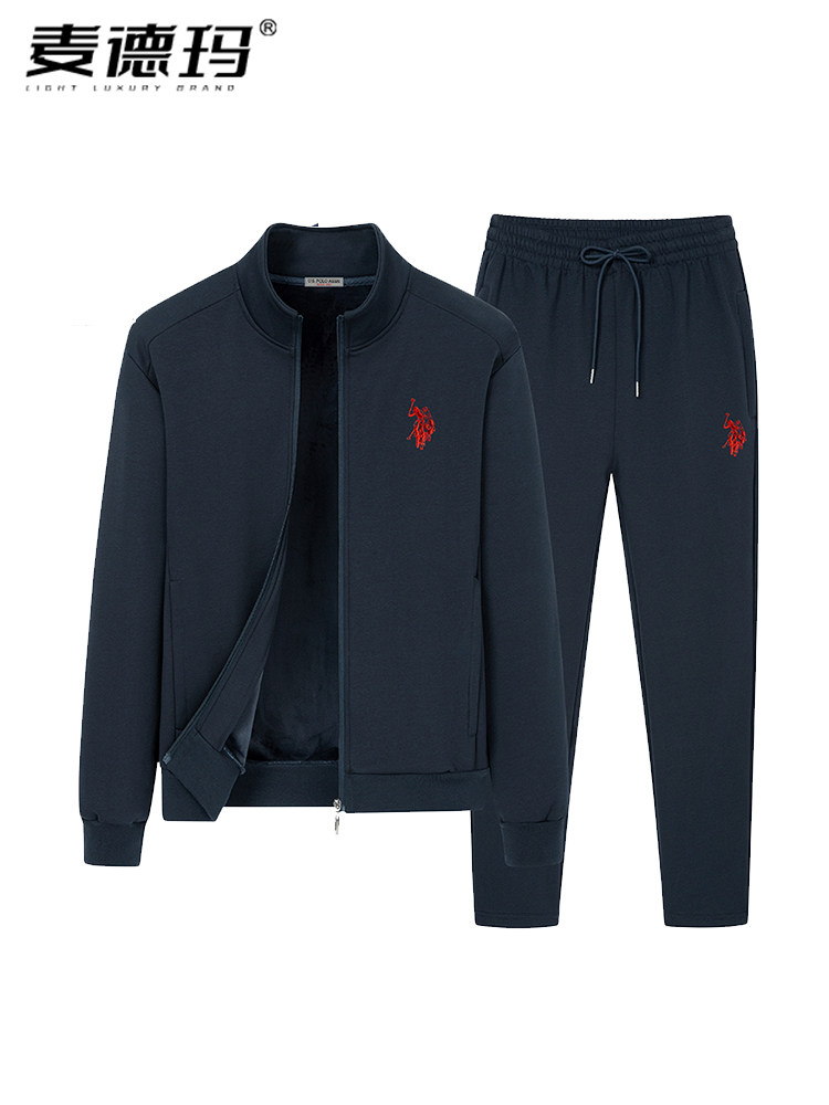 高端运动套装男卫衣2025新款春秋冬季男士纯棉加绒加厚休闲运动服