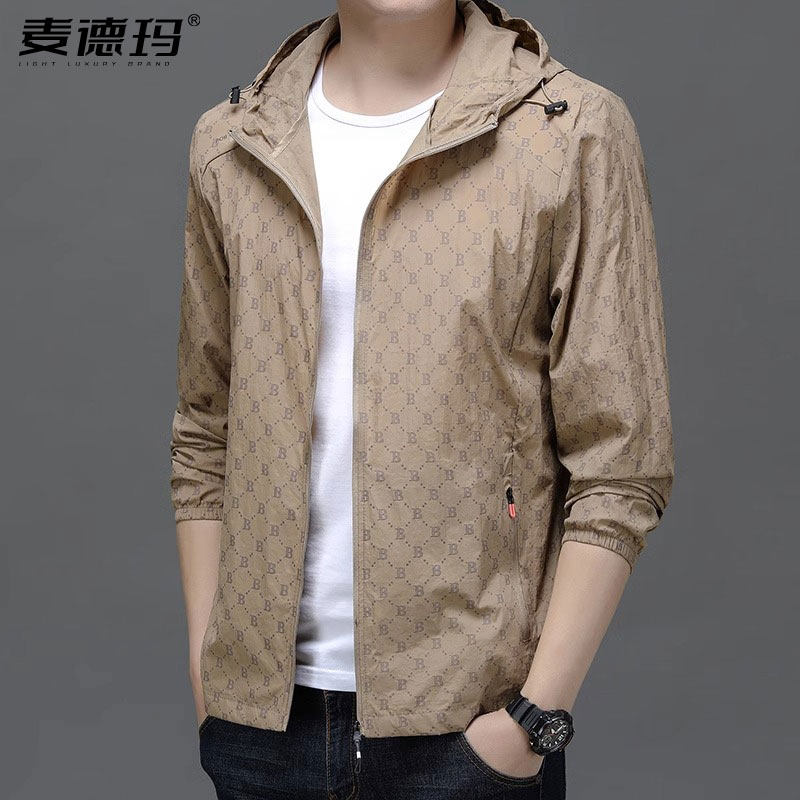 冰丝防晒衣服男户外透气连帽夹克