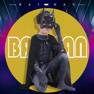 蝙蝠侠连体衣cos服男正义联盟黑暗骑士儿童成人连体衣万圣节表演