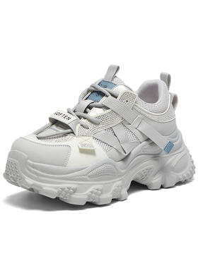 【41码】百思图2025春季新款街头运动老爹鞋厚底女休闲鞋B0131AM5