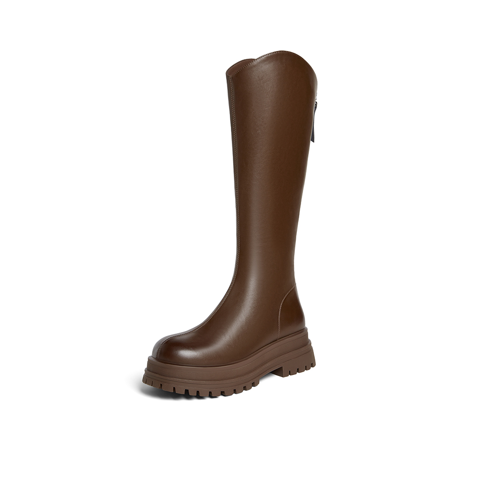 百思图冬季新款时尚街头骑士女靴