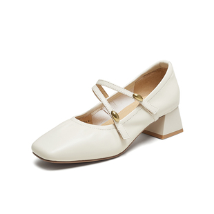 新款 百思图2025秋季 玛丽珍鞋 法式 C5911CQ5 方头浅口女单鞋 33码
