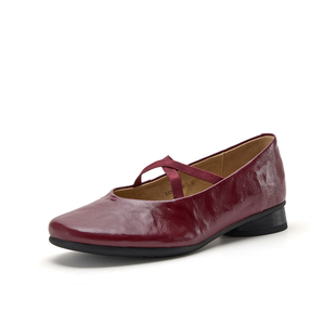 英伦抓纹羊皮玛丽珍复古女单鞋 新款 Bata秋季 63201CQ5 41码