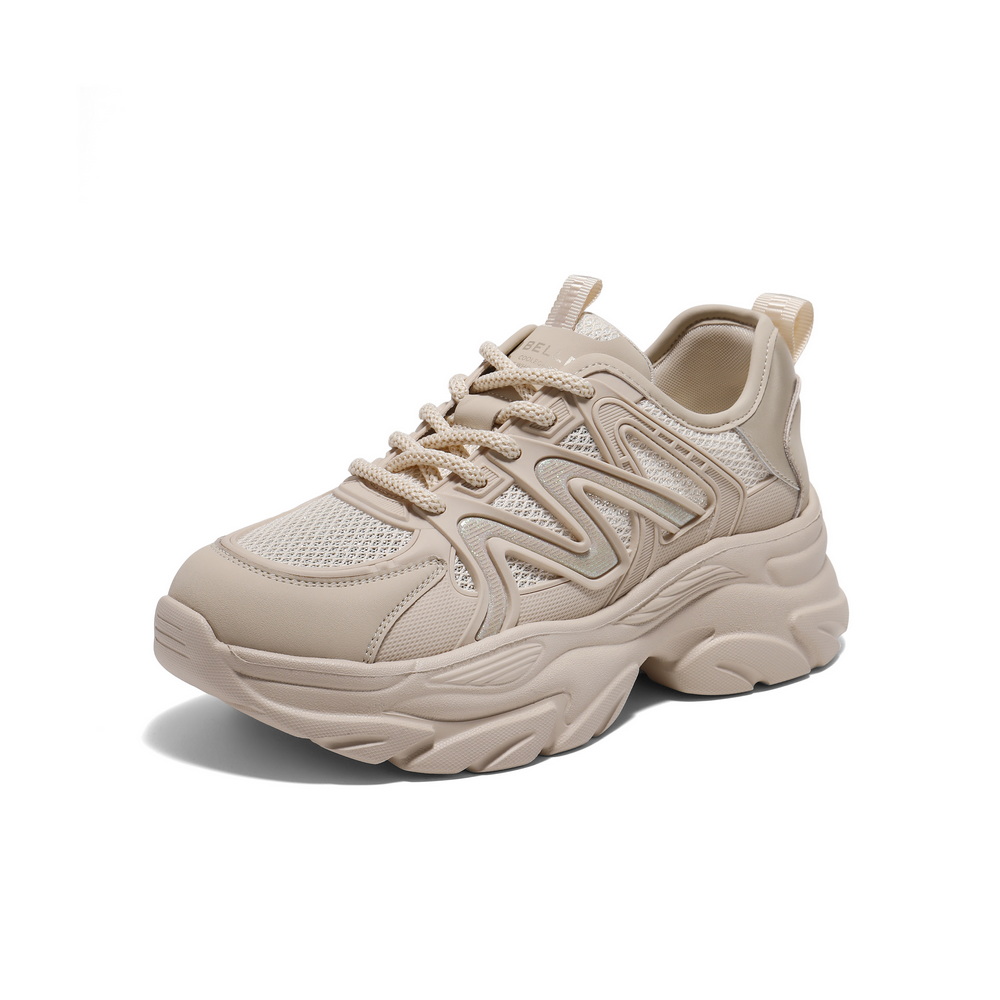 百丽厚底增高时尚舒适网面鞋