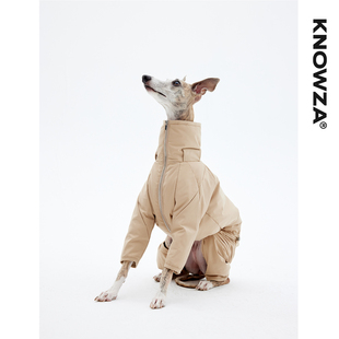 KNOWZA宠物狗四脚羽绒服加厚外套雪纳瑞惠比特杜宾小灵缇犬冬衣服