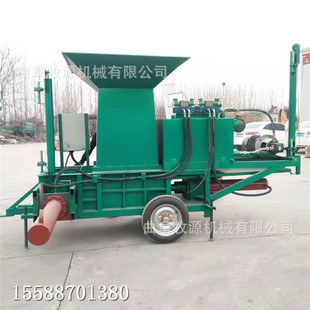 莎车县碎草液压打包机 全自动青储套袋打包机 秸秆压块机视频