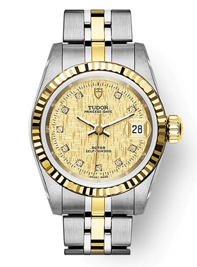 帝舵TUDOR瑞士手表公主系列日历18k金自动机械镶钻女士腕表M92413