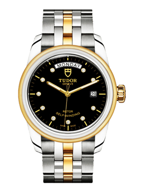 帝舵TUDOR瑞士手表骏珏星期日历型自动机械男士腕表间金黑盘镶钻