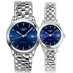 瑞士Longines浪琴手表一对军旗系列自动机械简约大气钢带情侣对表