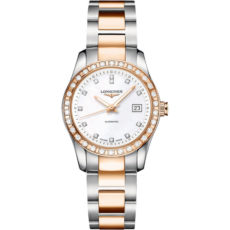 瑞士浪琴longines 康铂系列镶钻机械女表女士手表l2.285.5.88.